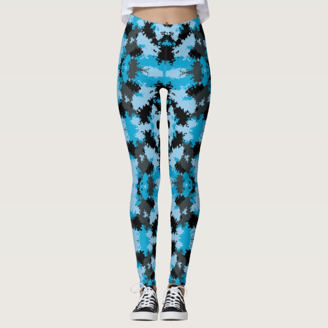Leggings Sassy Chica Blue Leopard Print Pattern (Anverso)