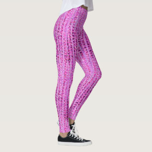 Leggings Satin Stripes and Dots Resumen, Amethyst Purple