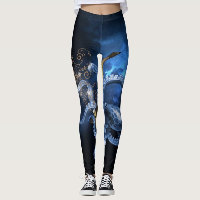 Leggings Saxofón musical con pulpo (Anverso)