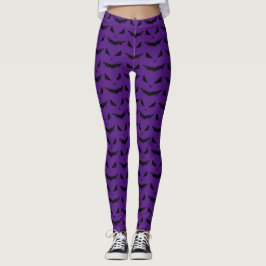 Leggings Scary Halloween Jack OLantern cara negra púrpura