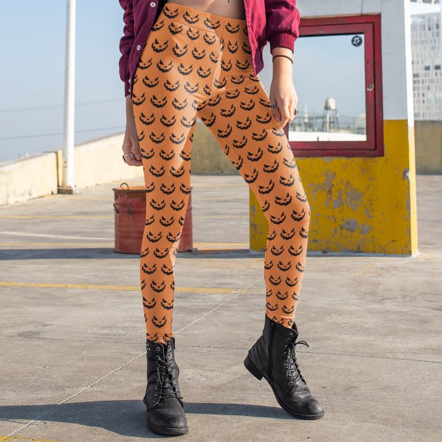 Leggings Scary Jack O Lantern Naranja Halloween (Subido por el creador)