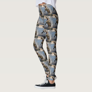 Leggings Scary Jaws: El cocodrilo australiano saltando
