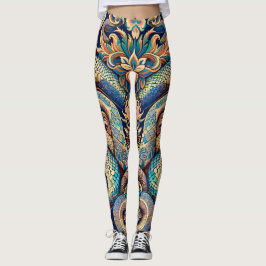Leggings Schlangenmuster Blumendekor