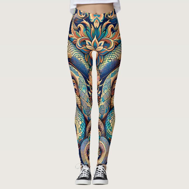 Leggings Schlangenmuster Blumendekor (Anverso)