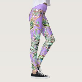 Leggings Schmetterling Ornamente Flieder Strahlen