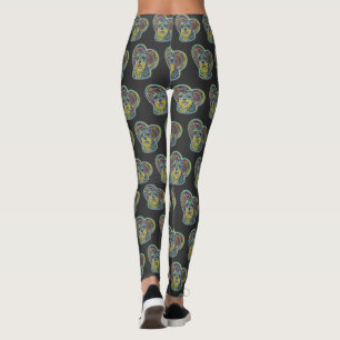 Leggings Schnauzer en miniatura de vidrio templado con cora