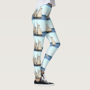 Leggings schooner blanco de la navegación