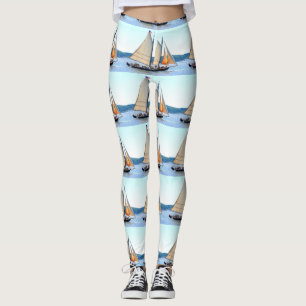 Leggings schooner blanco de Maine de la vela
