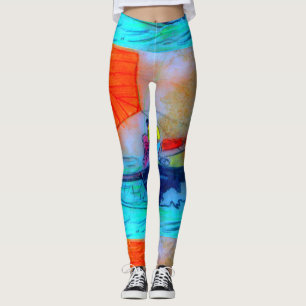 Leggings schooner rojo-navegado