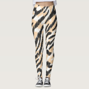 Leggings Scribble Zebra Leopard: Piel Vintage