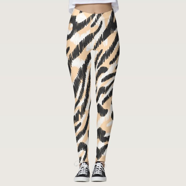 Leggings Scribble Zebra Leopard: Piel Vintage (Anverso)