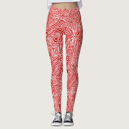 Leggings Scribbleprints Red