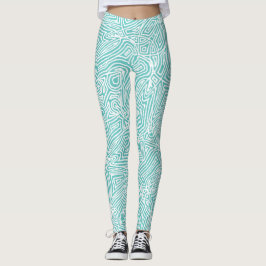 Leggings Scribbleprints Verde azulado