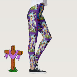 Leggings Se Levanta Con Las Piernas De Pascua De Cristal