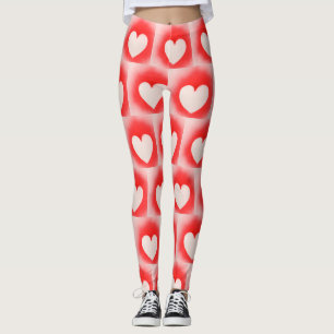 Leggings Sé mi nota de corazón blanco rojo de San Valentín