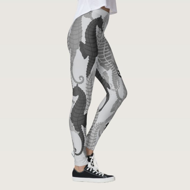 Leggings Seahorses en las sombras del gris - polainas (Derecha)