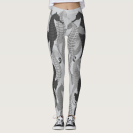 Leggings Seahorses en las sombras del gris - polainas