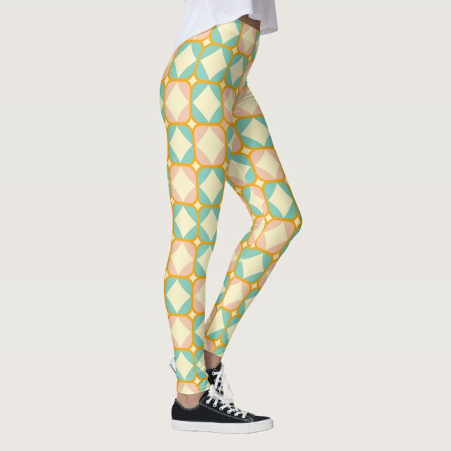 Leggings Seamless retro pattern with rounded squares (Derecha)