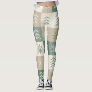 Leggings Seamless Scandinavian Christmas tree pattern