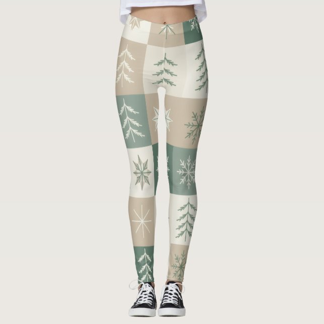 Leggings Seamless Scandinavian Christmas tree pattern (Anverso)