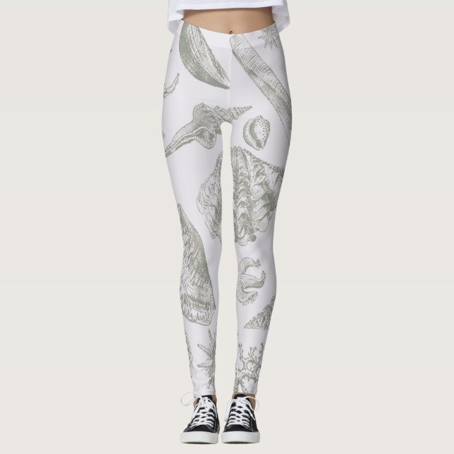 Leggings Seashell Soft Antique Art Beach Shells (Anverso)