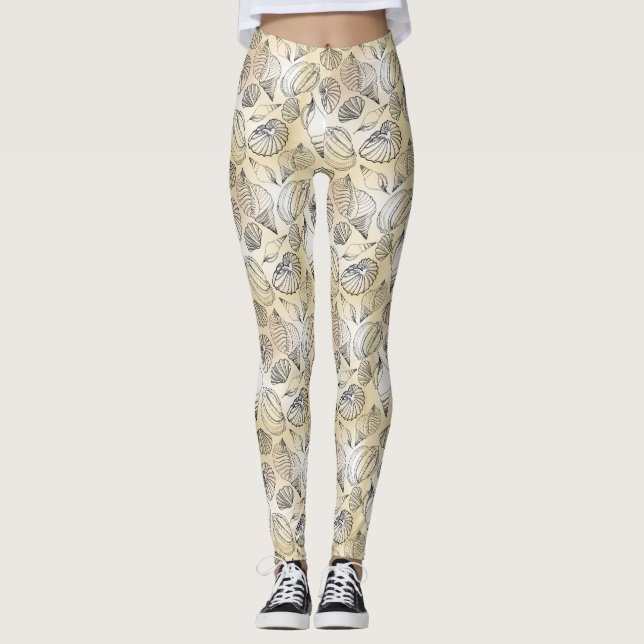 Leggings Seashells Beach House Nautical (Anverso)