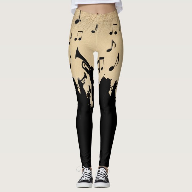 Leggings Sección de Cuerno Diseño de Música Rústico (Anverso)