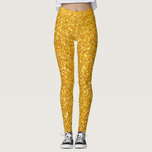 Leggings Secciones doradas Efectúan las piernas de las muje
