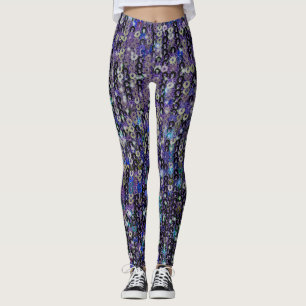 Leggings Secuencias azul púrpura   superior del depósito de