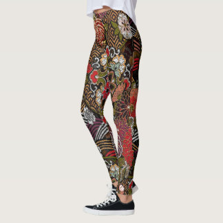 Leggings Seda bordada japonés real