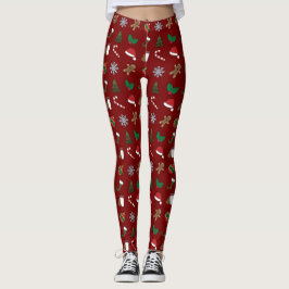 Leggings Selección de símbolos de vacaciones de Navidades c