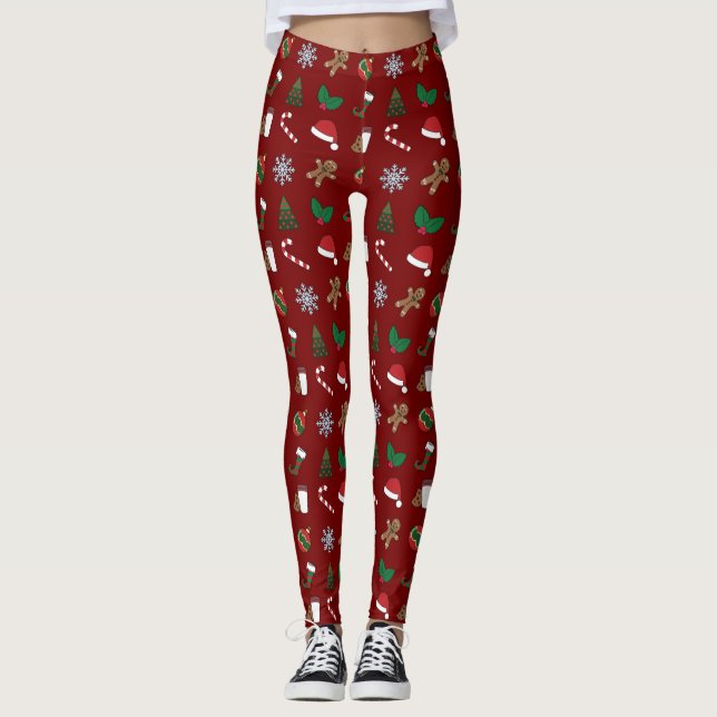 Leggings Selección de símbolos de vacaciones de Navidades c (Anverso)