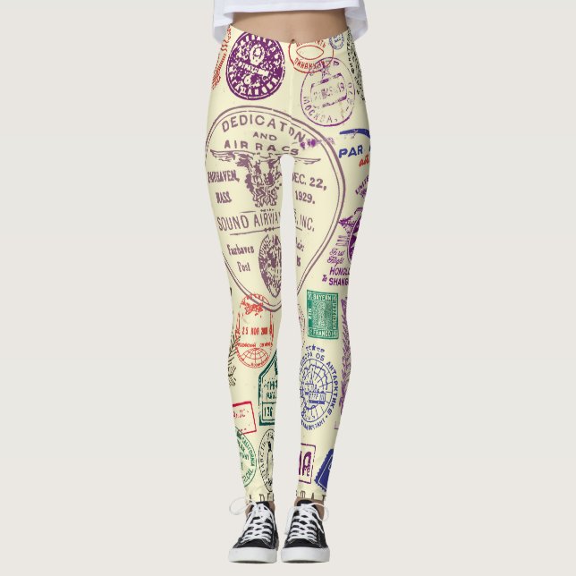 Leggings Sellos de época, conjunto de documentos decorativo (Anverso)