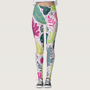 Leggings Selva tropical silvestre, patrón repetido vintage