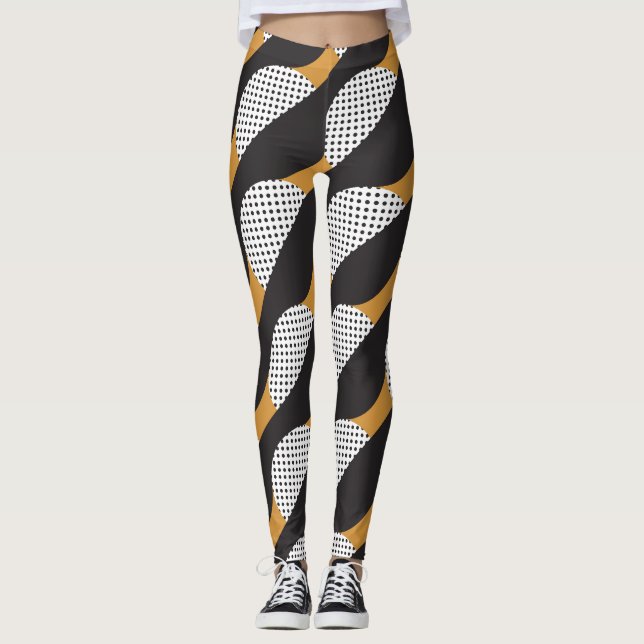 Leggings Semicírculos y puntos, patrón geométrico. (Anverso)
