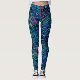 Leggings Semilla fractal de la geometría sagrada de las fl