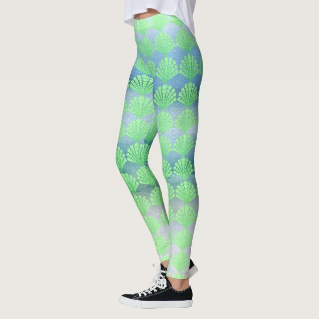 Leggings Semillas de Diamante Verde Suave (Izquierda)