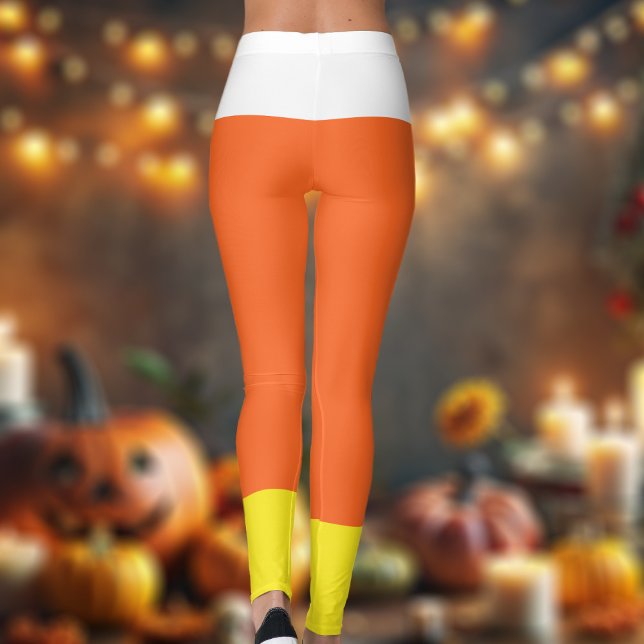 Leggings Sencillas piernas de maíz de vaina de Halloween (Fun leggings to wear when you want to be a candy corn)