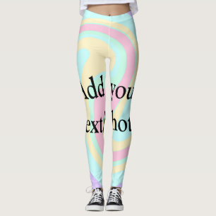Leggings Sencillo acrílico de mármol añaden su nombre de te