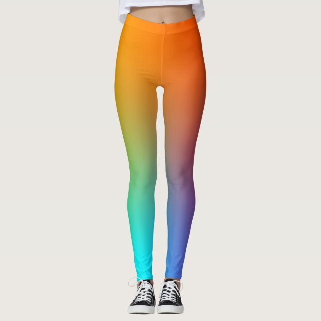 Leggings Sencillo arcoiris colorido (Anverso)