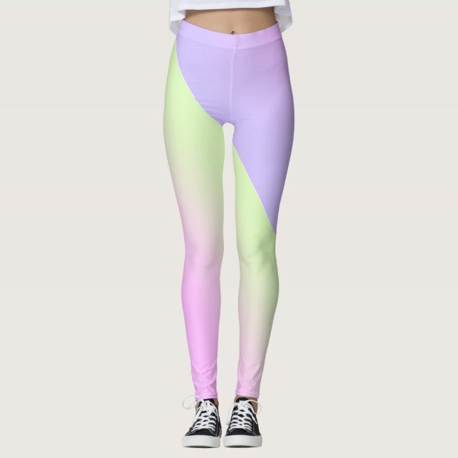 Leggings Sencillo degradado de color arcoiris moderno (Anverso)