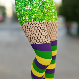 Leggings Sencillo mardi gras disfraz pescadero Purpurinas L