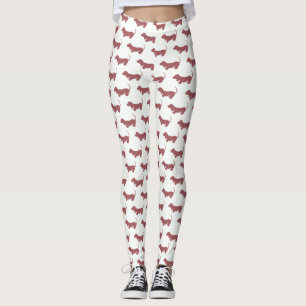 Leggings Sencillo patrón de perro delgado de Dachshund