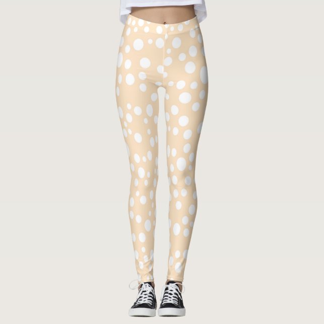 Leggings Sencillo patrón punteado blanco sobre fondo meloco (Anverso)