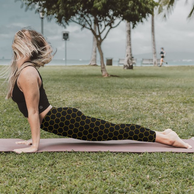 Leggings Sencillo y elegante patrón de abeja amarillo negro (Subido por el creador)