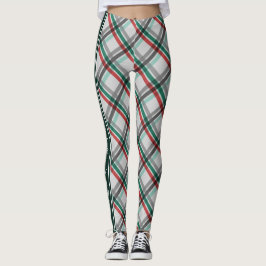 Leggings Sencillos Navidades Elegantes Red Green Plaid
