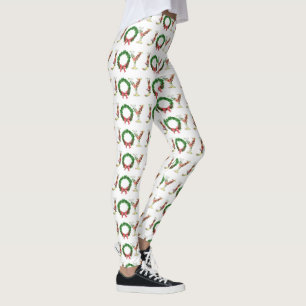 Leggings Sencillos Navidades florales escribieron alegre