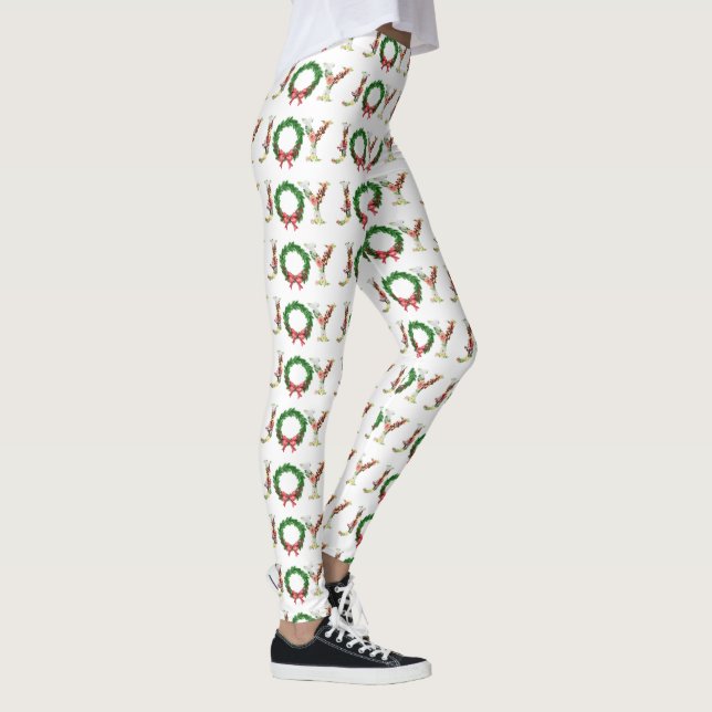 Leggings Sencillos Navidades florales escribieron alegre (Derecha)