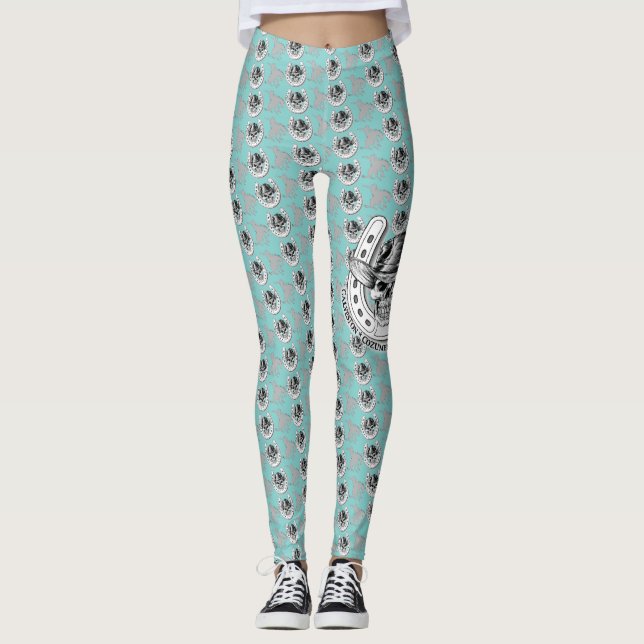 Leggings Señoras traviesas bonitas - cráneos y Broncs (Anverso)