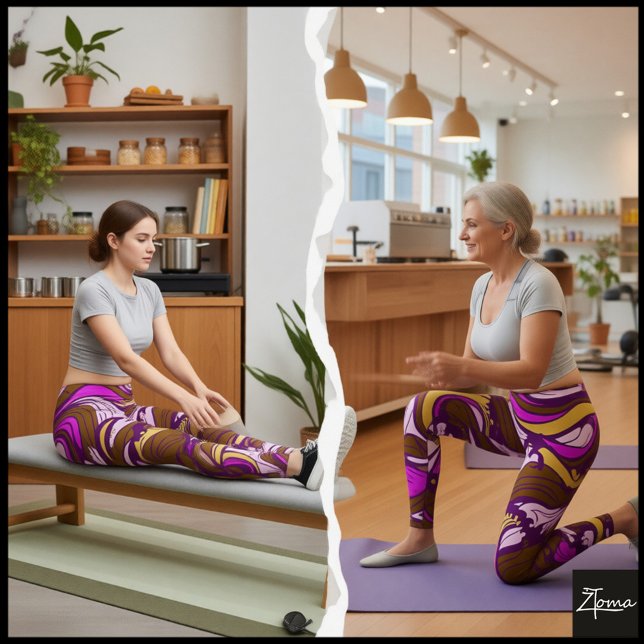 Leggings Sepia Abstract Pebble Bean Repeating Pattern (Subido por el creador)